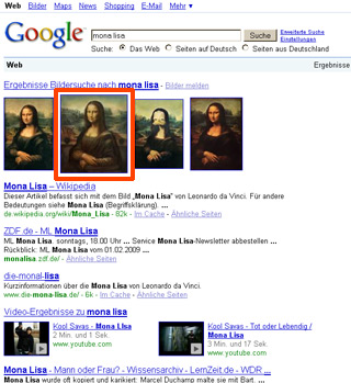 Mona Lisa SERP (09.02.2009)