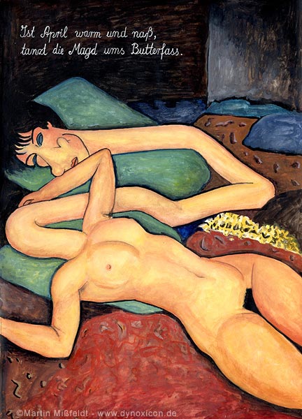 Bild: Nackte Frau Cartoon (nach Modigliani)