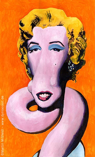 Popart-Cartoon: Marilyn nach Warhol