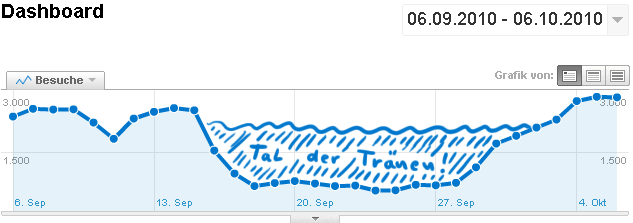 Google-Analytics Screen: so wirkt sich der SafeSearch-Filter aus ("Tal der Tränen")