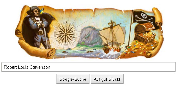 Schatzinsel-Doodle: 160. Geburtstag von Robert Loouis Stevenson