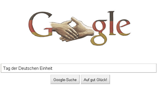 Google Doodle zum Tag der deutschen Einheit - grau und blass