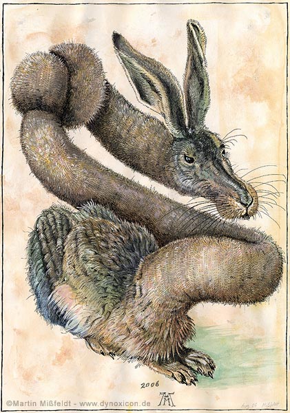 Witziger Hasencartton (nach Albrecht Dürer)