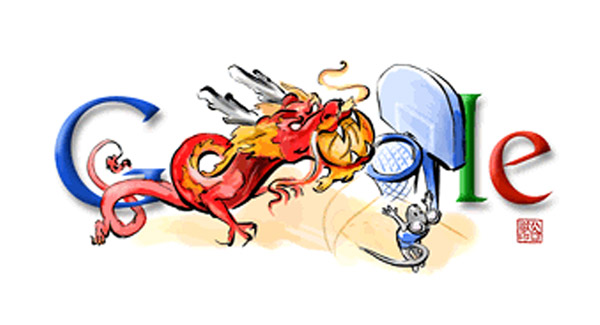 Basketball - Slam Dunk Drache (Olympia 2008 Doodle)