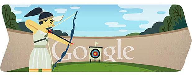 Bogenschießen in London 2012 (Google Doodle)