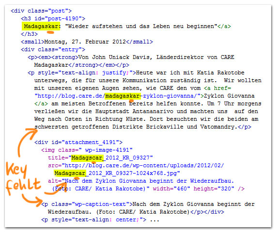 Care.de Beispiel: Madagaskar Quelltext