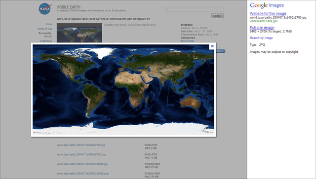 Google Bildersuche - vor dem Redesign 2013