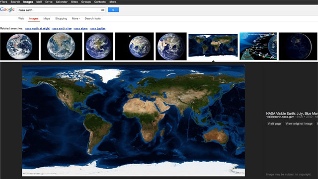 Google Bildersuche (neu) 2013: Großes Bild direkt bei Google