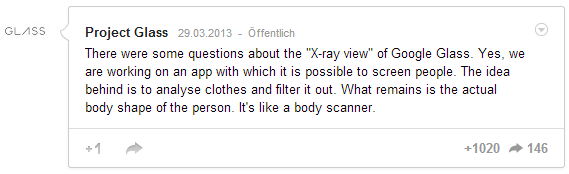 Google Glass News about the nex "x-Ray-app"