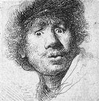 Rembrandt Selbstbildnis (Kupferstich, 1630)