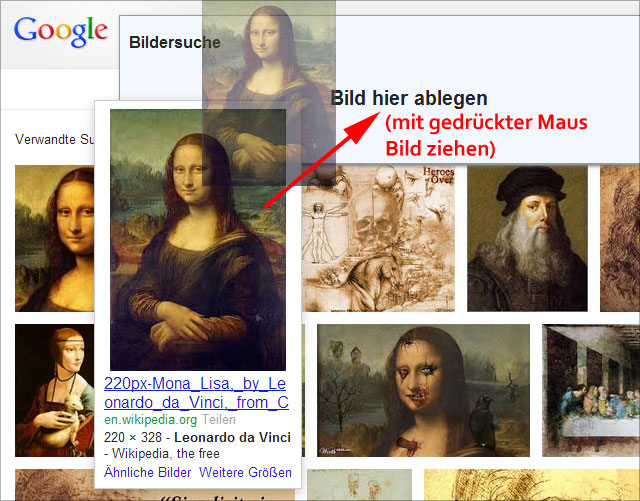 Google Bildersuche: Suche mit Bildern (Search by images)