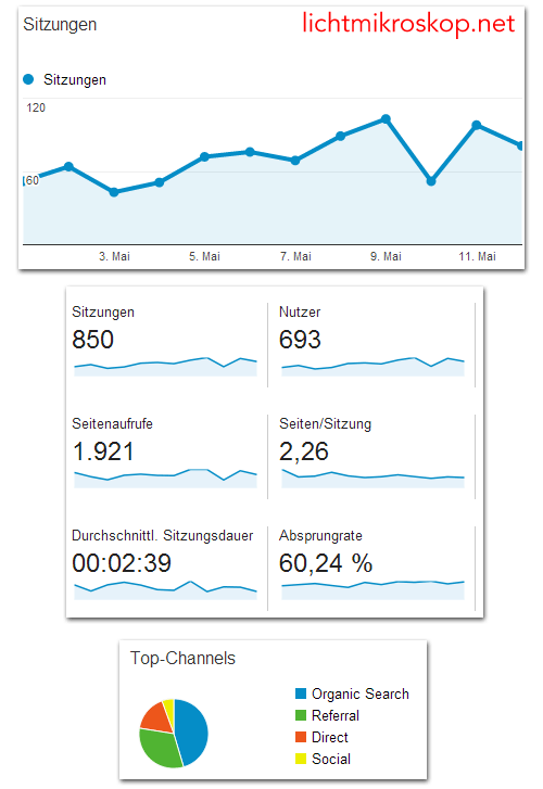 Lichtmikrsokop.net - Trafficzahlen laut Google Analytics.