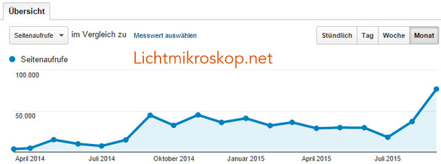 Besucher auf Lichtmikroskop.net (Google-Analytics)