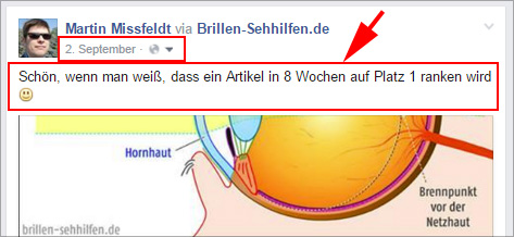 Ein etwas arroganter facebook-Post :-)