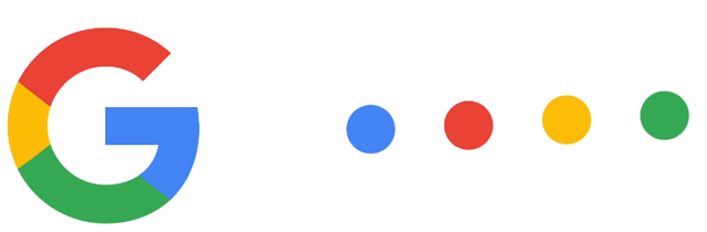 Google Logo Familie: links das G, rechts die vier Punkte