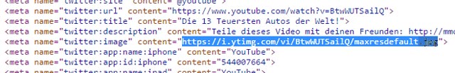 Bild als Twitter-Bild im Quellcode