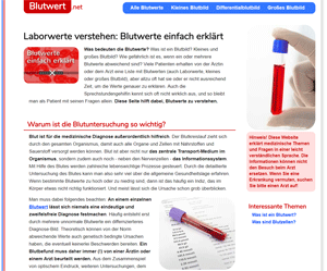 Blutwert.net (Homepage - Start-Design)