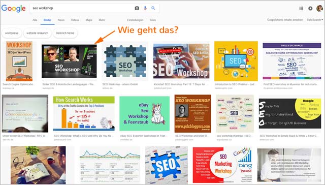 Bild für Seo Workshop in der Google Bildersuche (Pos. 2)