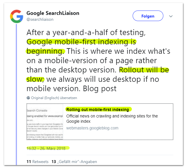 Google Mobile First Index Gestartet Tagseoblog Seo Blog