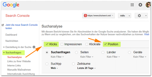 Google-SearchConsole Suchanalyse