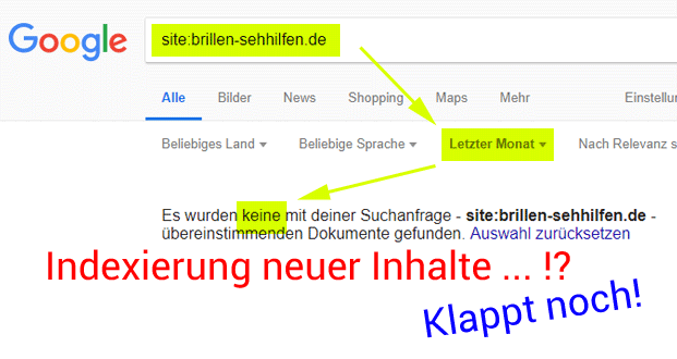 Indexierung neuer Inhalte ...? Klappt noch! (Zum Glück!)