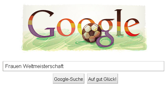 Frauen Weltmeisterschaft 2011 - ausgewaschenes Google Doodle