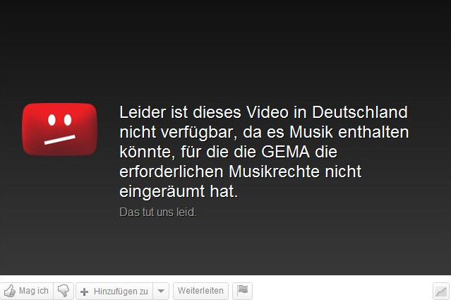 Gema: Video leider nicht verfügbar