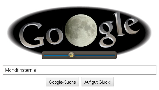 Google Doodle zur Mondfinsternis Juni 2011