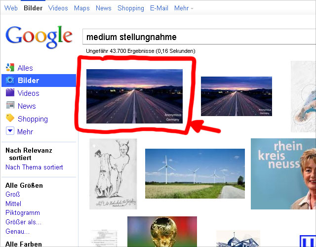 Google Bildersuche (Screen 2): das selber Bild ohne Altersangabe