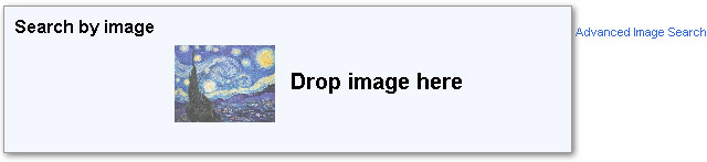 Search by image: "drop image here"