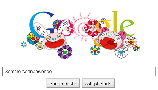 Google feiert Sommersonnenwende mit Doodle von Takashi Murakami