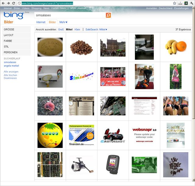 Seo Contest Simsalaseo: Bing-Bildersuche - Stand 22.08.2011