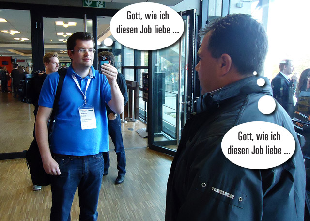 Andreas und Marco beim Interview: Gott...