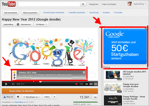 Adsense in youTube-Videos