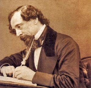 Charles Dickens schreibend