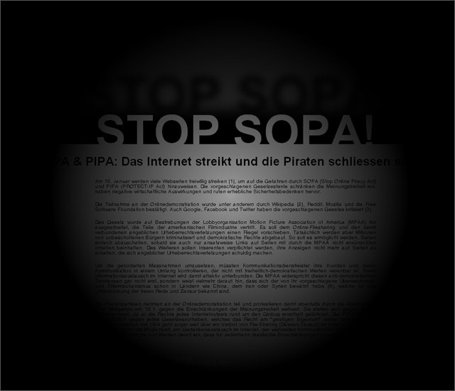 Stop Sopa bei der Piratenpartei