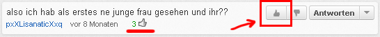 youTube Kommantare Thumb up (oder down)