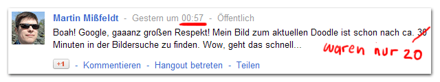 GooglePlus Meldung zur Indexierung neuer Bilder