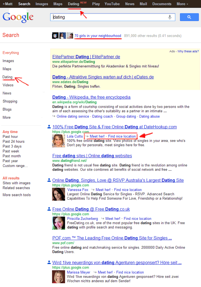 Neu: Googles Dating-Service (zunächst nur in US) Neu: Googles Dating-Service (zunächst nur in US)