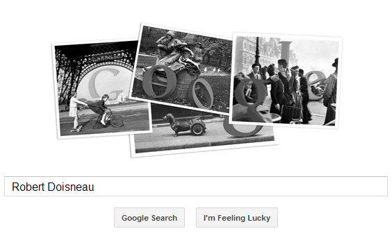 Robert Doisneau Google Doodle mit vier Fotos