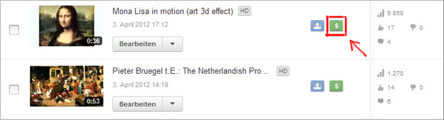 youTube: bei hochgeladene Videos Monetarisierung freischalten